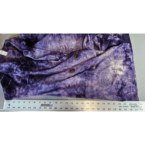 Anthropologie Amadi Hilde Shine Oversized Purple Tie Dye Linen Blazer - Picture 9 of 11